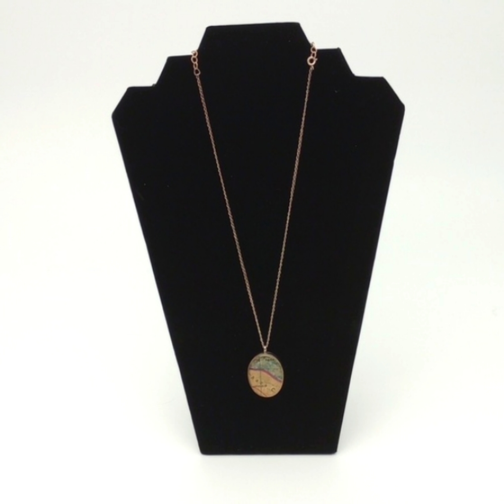 Map Pendant Sterling Silver Necklace
